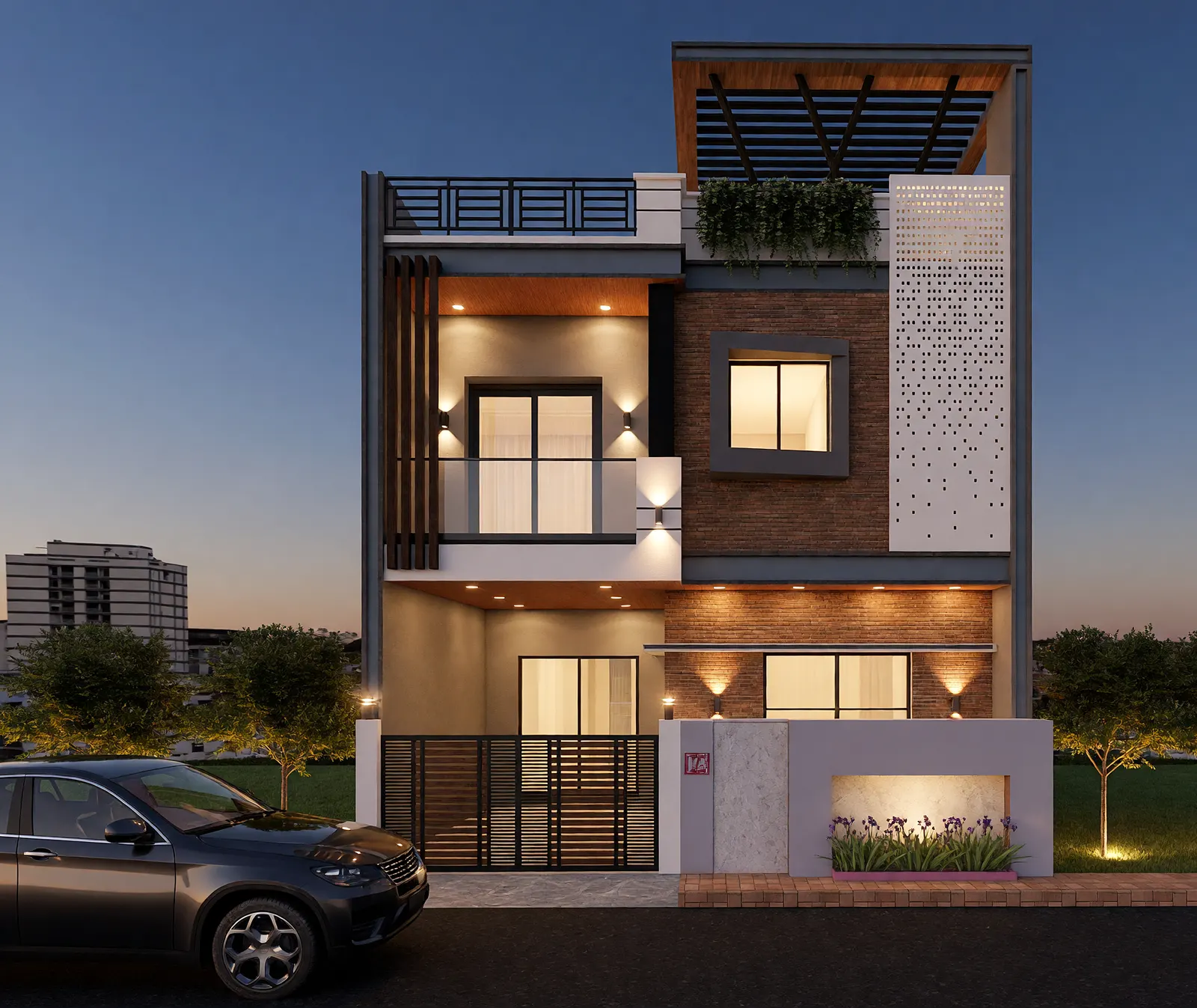 Front elevation, 3D design, 3D elevation design