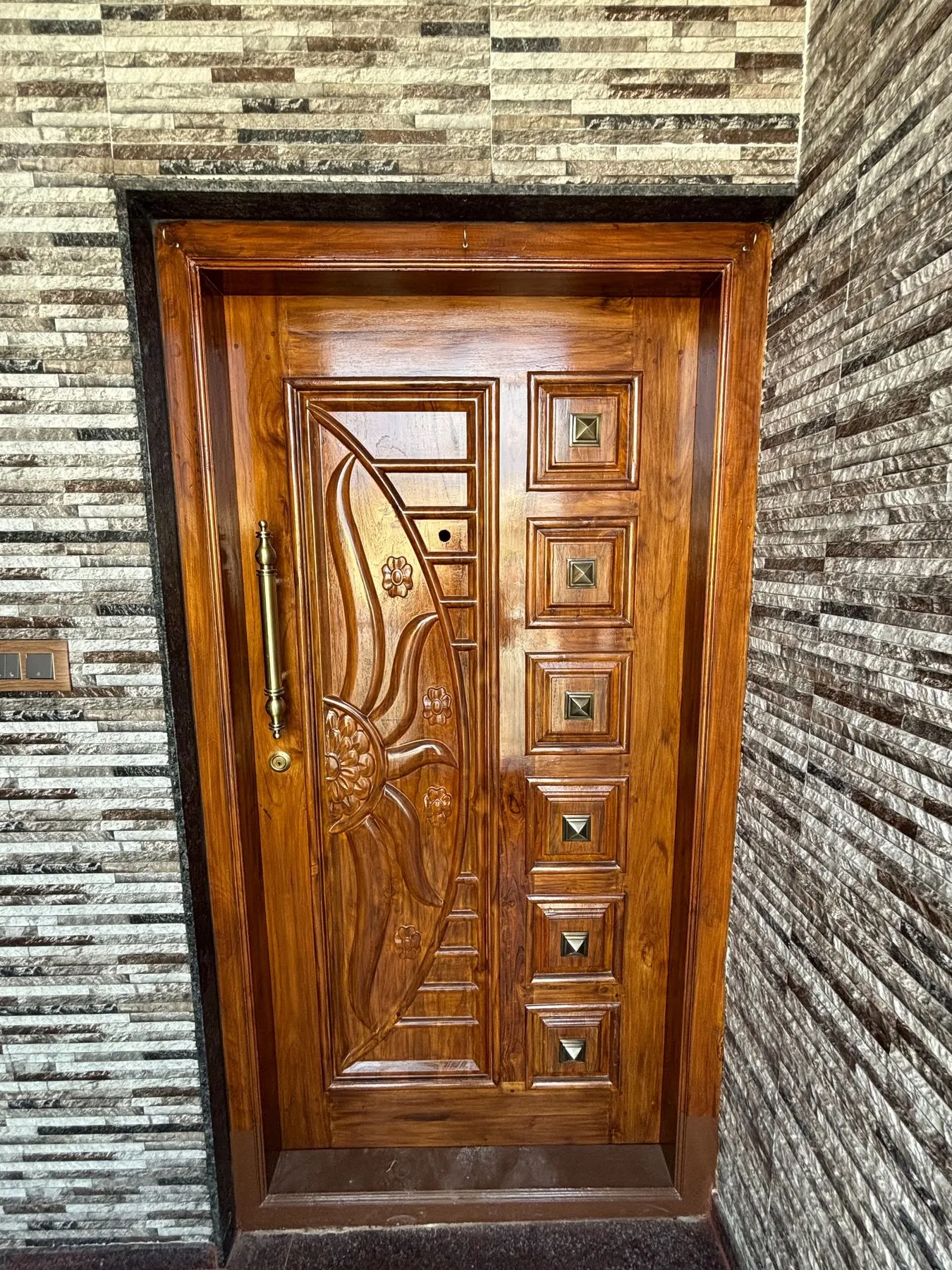 Teak main door, Residential project, Vasanthapura
